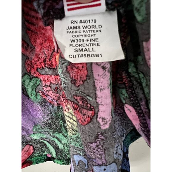 Jams World Women’s Sun Dress Small Hawaiian Funky Boho Rayon Cap Sleeve Floral - Picture 5 of 6